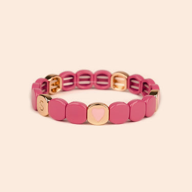 Bracelet Colorful Coeur Pourpre Octobre Rose - Simone à Bordeaux