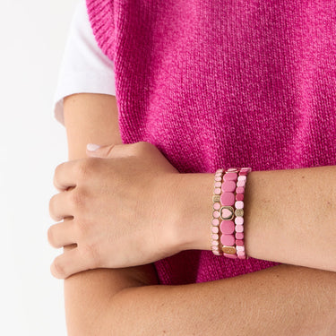 Bracelet Colorful Coeur Pourpre Octobre Rose - Simone à Bordeaux