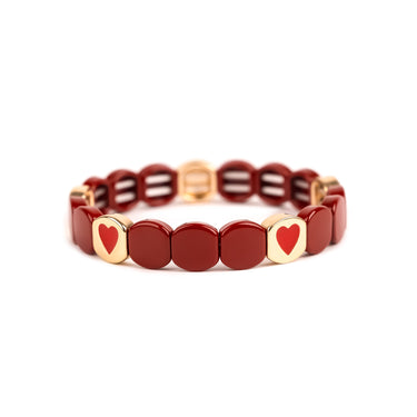 BRACELET COLORFUL Cœur Coquelicot