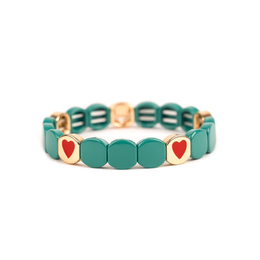 BRACELET COLORFUL Cœur Emeraude