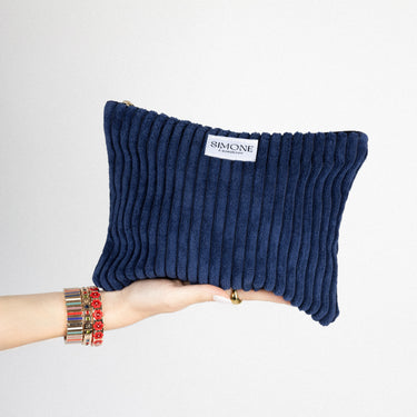 Pochette en Velours Bleu Nuit