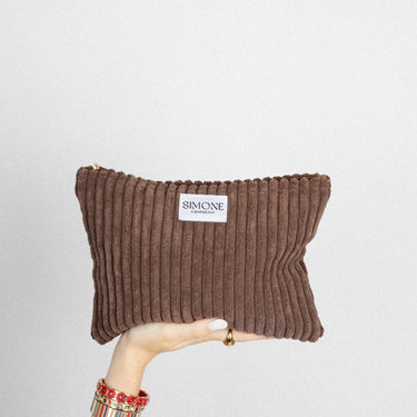 Pochette en Velours Chocolat