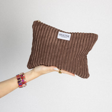 Pochette en Velours Chocolat