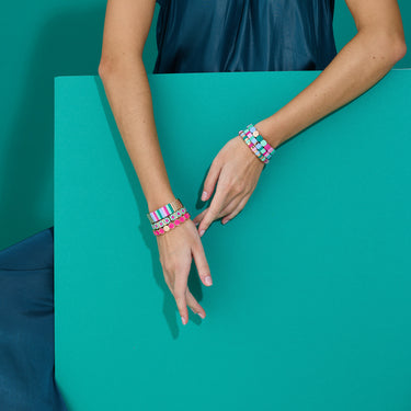 BRACELET COACHELLA Menthe fraiche & Rose Bonbon