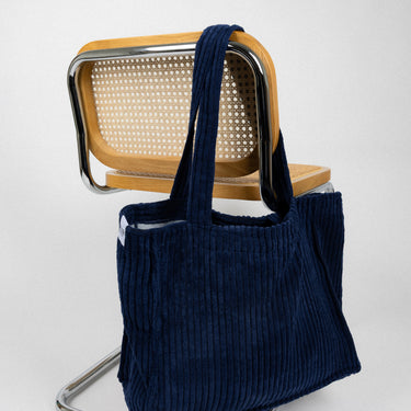 Cabas en velours Bleu Nuit