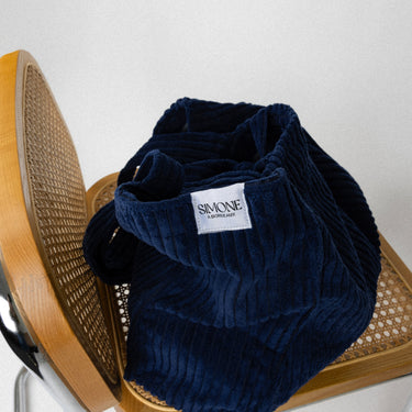 Cabas en velours Bleu Nuit