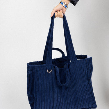 Cabas en velours Bleu Nuit