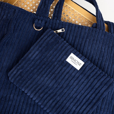 Cabas en velours Bleu Nuit