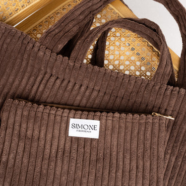 Cabas en velours Chocolat