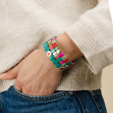 BRACELET COLORFUL Cœur Emeraude