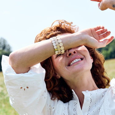BRACELET COACHELLA Strass Coquille d'Œuf